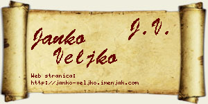 Janko Veljko vizit kartica